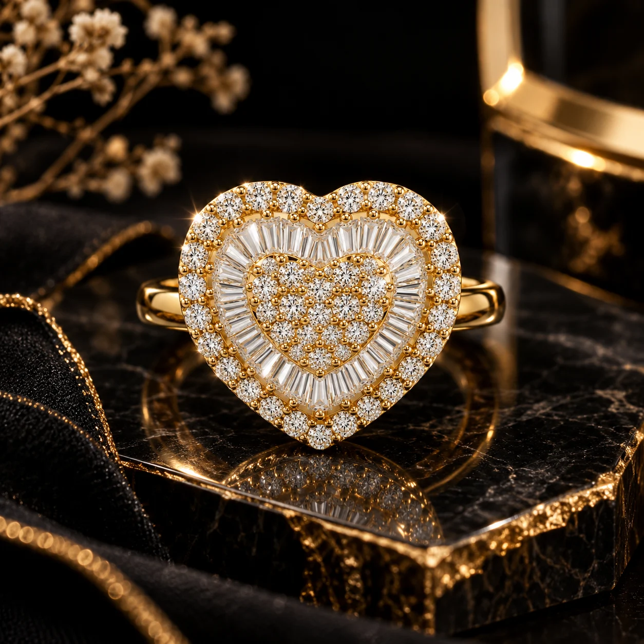 Eternal Heart Crystal Statement Ring - Image 3