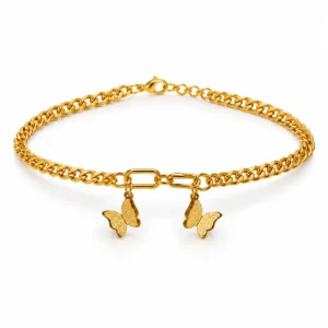 Golden Butterfly Charm Chain Bracelet