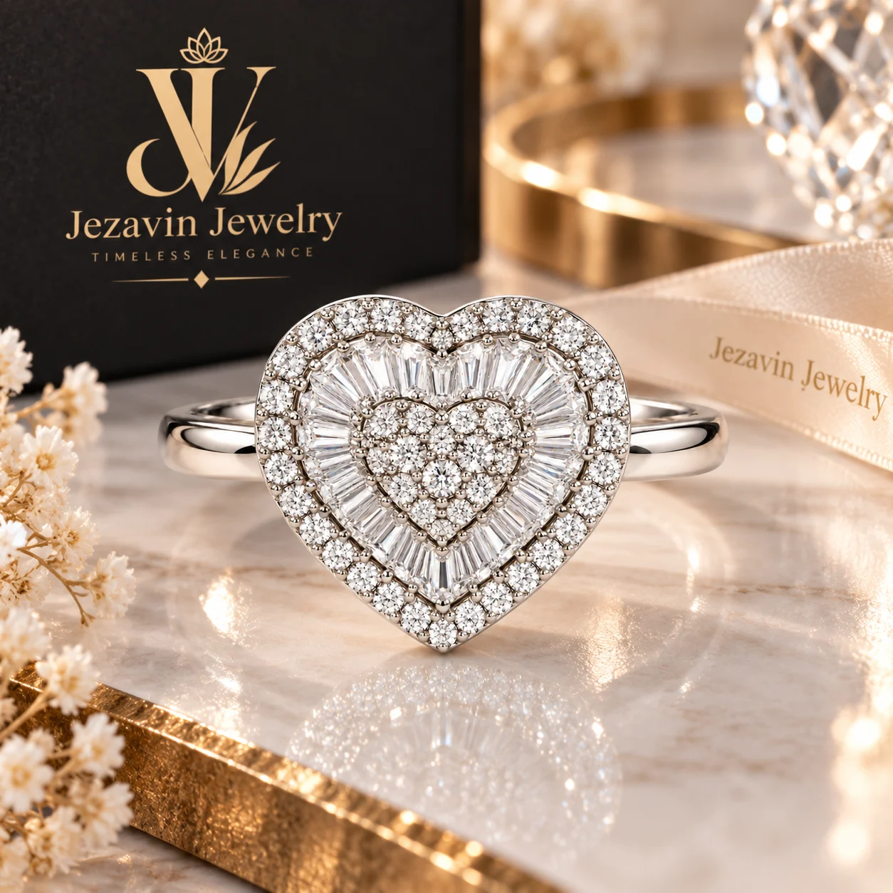 Eternal Heart Crystal Statement Ring - Image 5