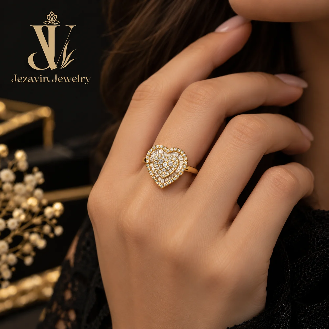 Eternal Heart Crystal Statement Ring - Image 4