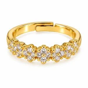 Crystal Blossom Gold Ring