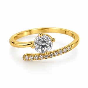 Radiant Solitaire Crystal Wrap Ring