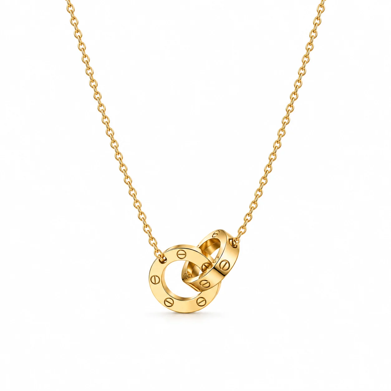 Interlocking Circle Pendant Necklace - Image 2