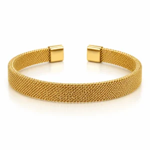 Luxe Mesh Gold Cuff Bracelet