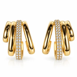 Crystal Triple Loop Statement Earrings