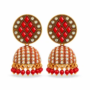 Traditional Stone-Studded Jhumka Earrings