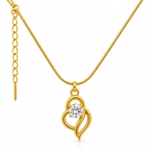 Gold Heart Leaf Pendant Necklace