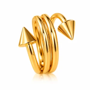 Double Band Spike Ring